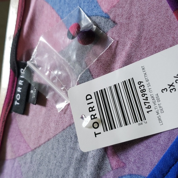 Torrid Studo Knit Flutter Sleeve Multi Heart Mini Dress - Picture 6 of 10